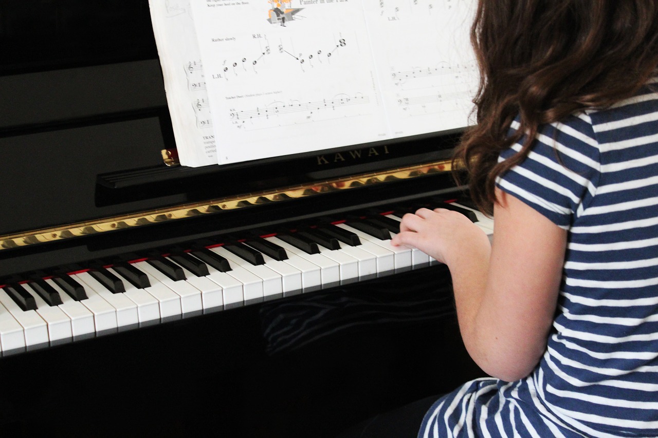 piano, music, girl